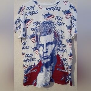 Cody Rhodes Graphic T-Shirt - Red, Blue, and White